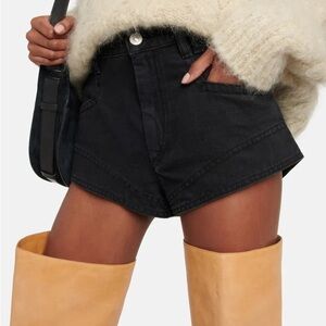 Isabel Marant Neidali Show Denim Shorts in Black